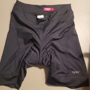 Terry Black Bike Shorts With Padding Size Medium